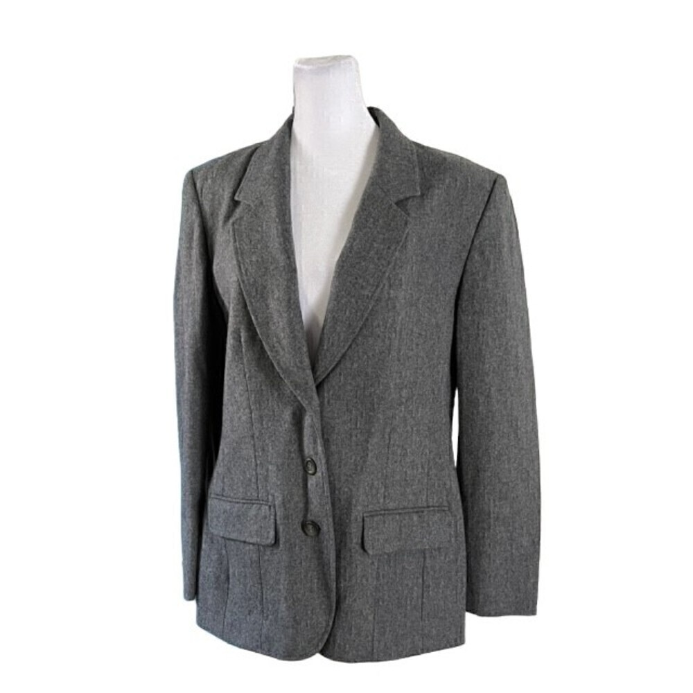 Pendleton 100% Virgin Wool Gray 2 Button Blazer Size 8